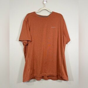 Eddie Bauer Shirt Short Sleeve Tee FreeDry Lightweight Rust Orange Men Tall XL